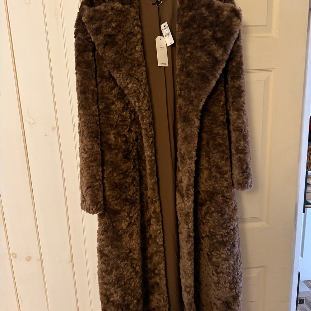 Express Brown Teddy Jacket